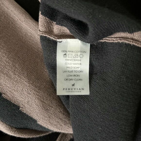 Peruvian Connection Mini Dress in Tan and Black 100% Pima Cotton Size Small - Picture 5 of 5